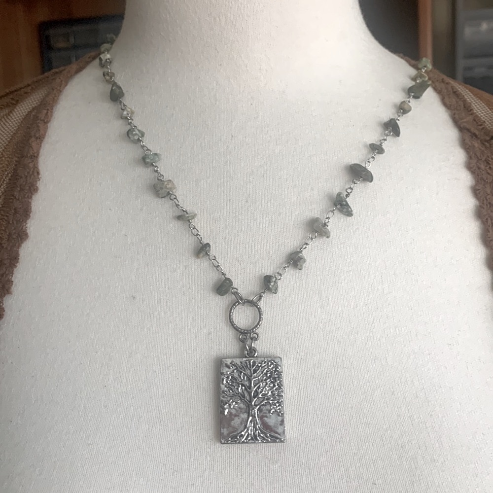 Tree of  life necklace with natural stones by Lisa Hallow Designs